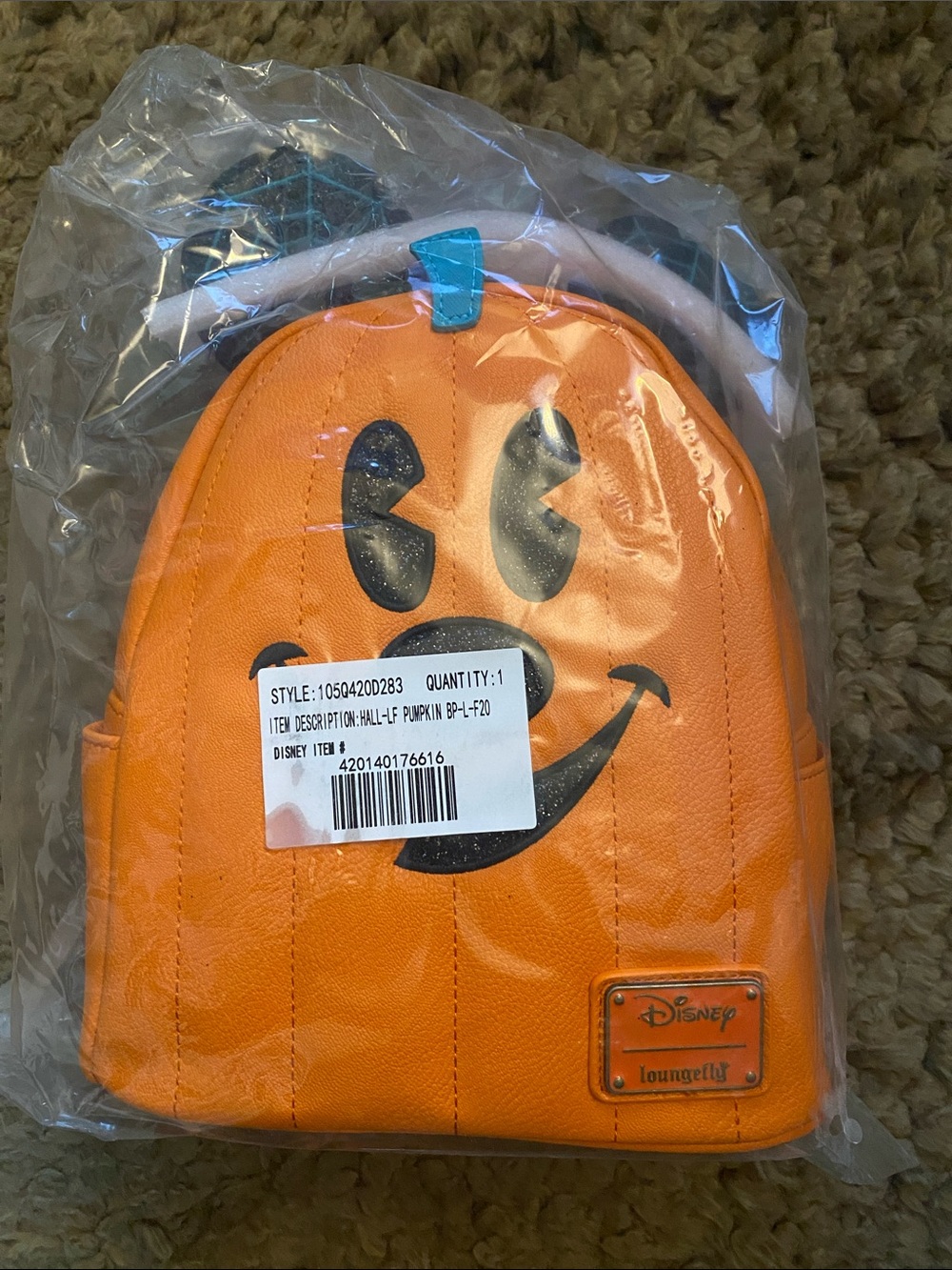 Loungefly Orange Pumpkin Mini Backpack